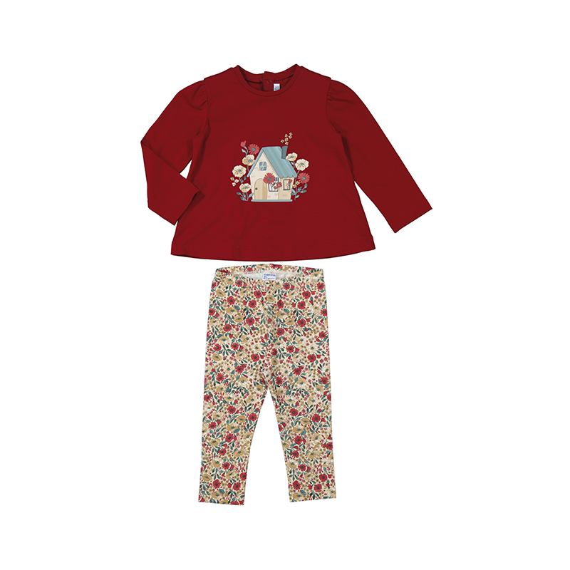 Mayoral Two-Piece House Top and Leggings Set Style 2714 - Cherry